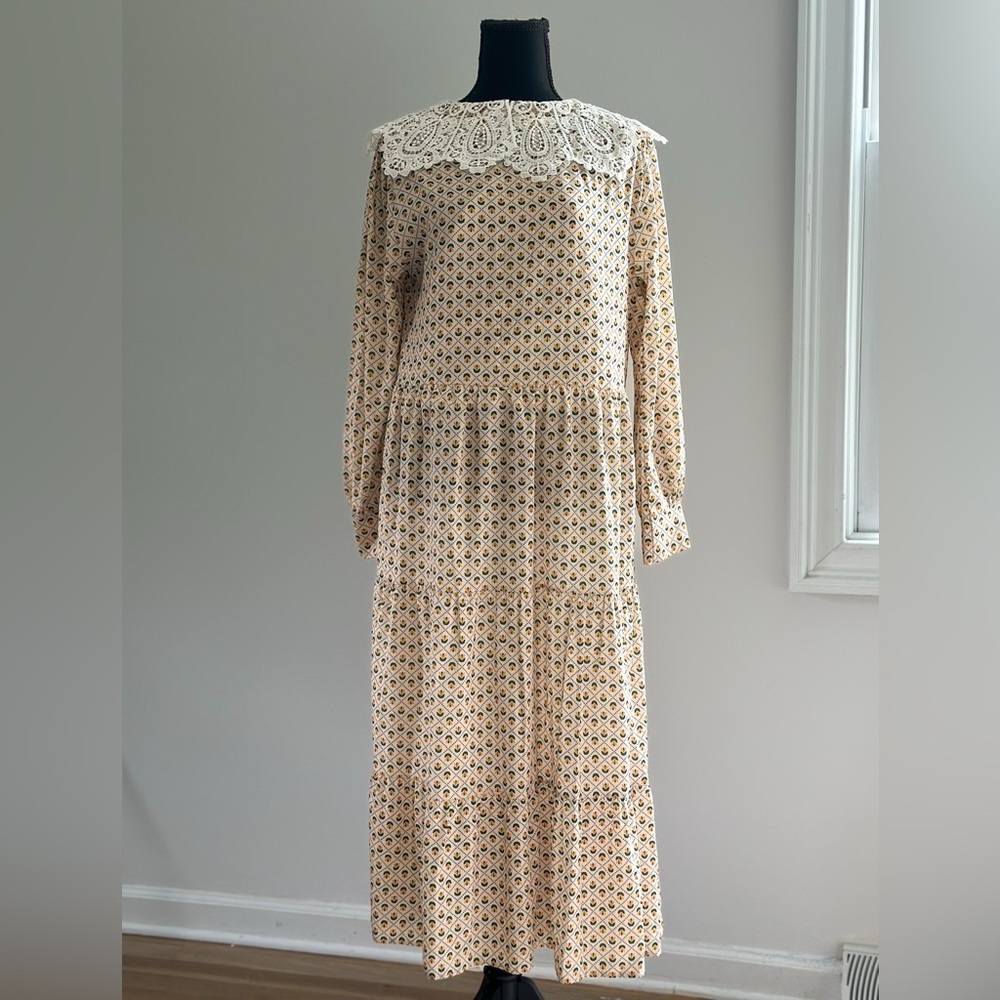 Vintage Cottagecore Eclectic Grabdpa Floral Maxi Dress